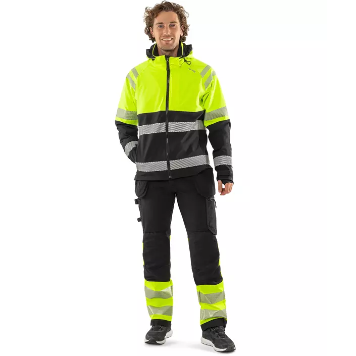 Fristads shell jacket 4690 GLS, Hi-vis Yellow/Black, large image number 1