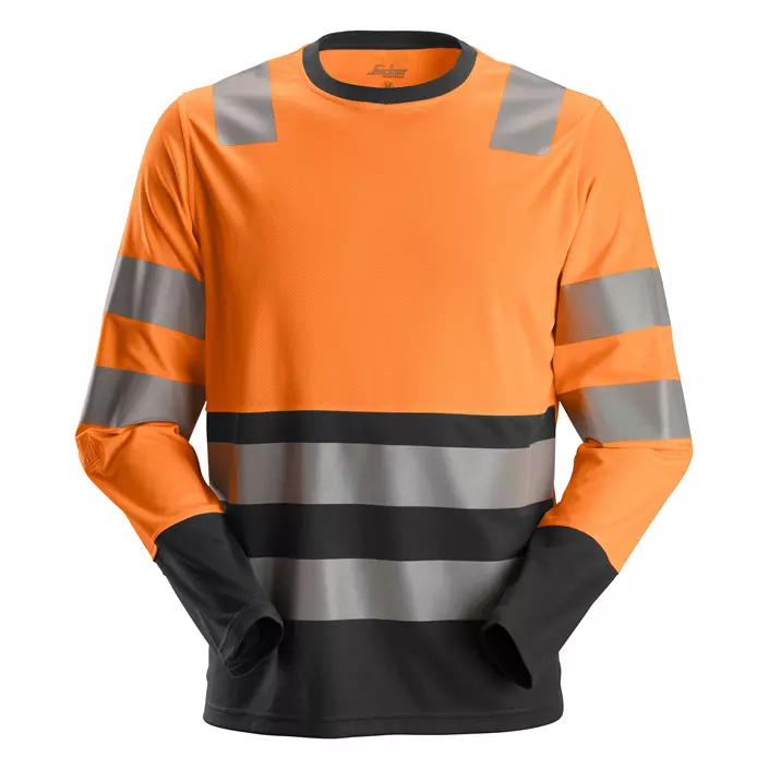 Snickers AllroundWork long-sleeved sweater 2433, Hi-Vis Orange/Black, large image number 0
