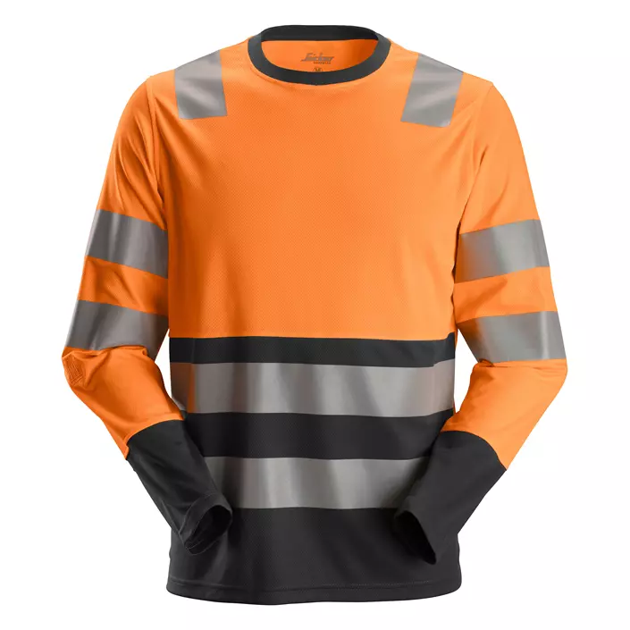 Snickers AllroundWork long-sleeved sweater 2433, Hi-Vis Orange/Black, large image number 0
