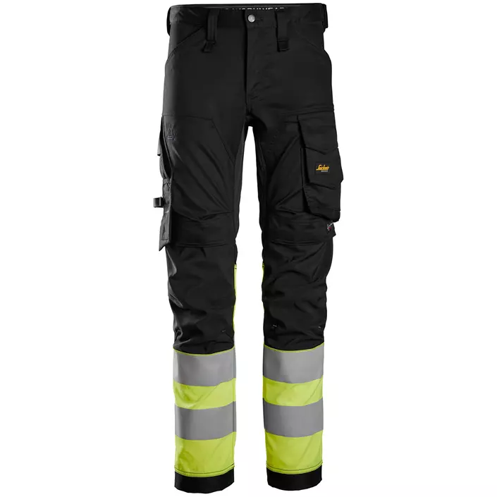 Snickers AllroundWork work trousers 6334, Black/Hi-Vis Yellow, large image number 0
