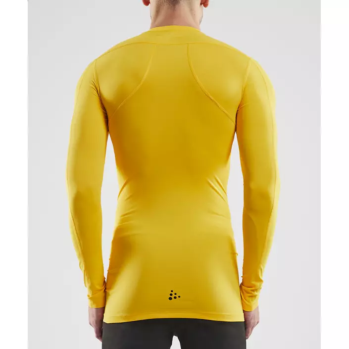 Craft Pro Control Compression langærmet T-shirt, Sweden yellow, large image number 2