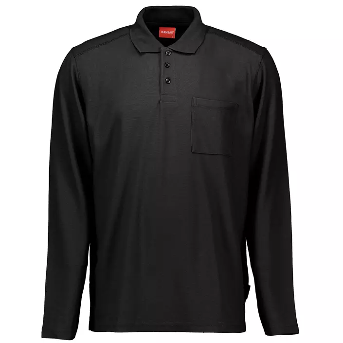 Kansas Match langermet Polo T-skjorte, Svart, large image number 0