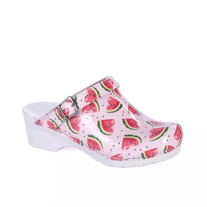 Sanita women's clogs with heel strap, Pink/green, large image number 0