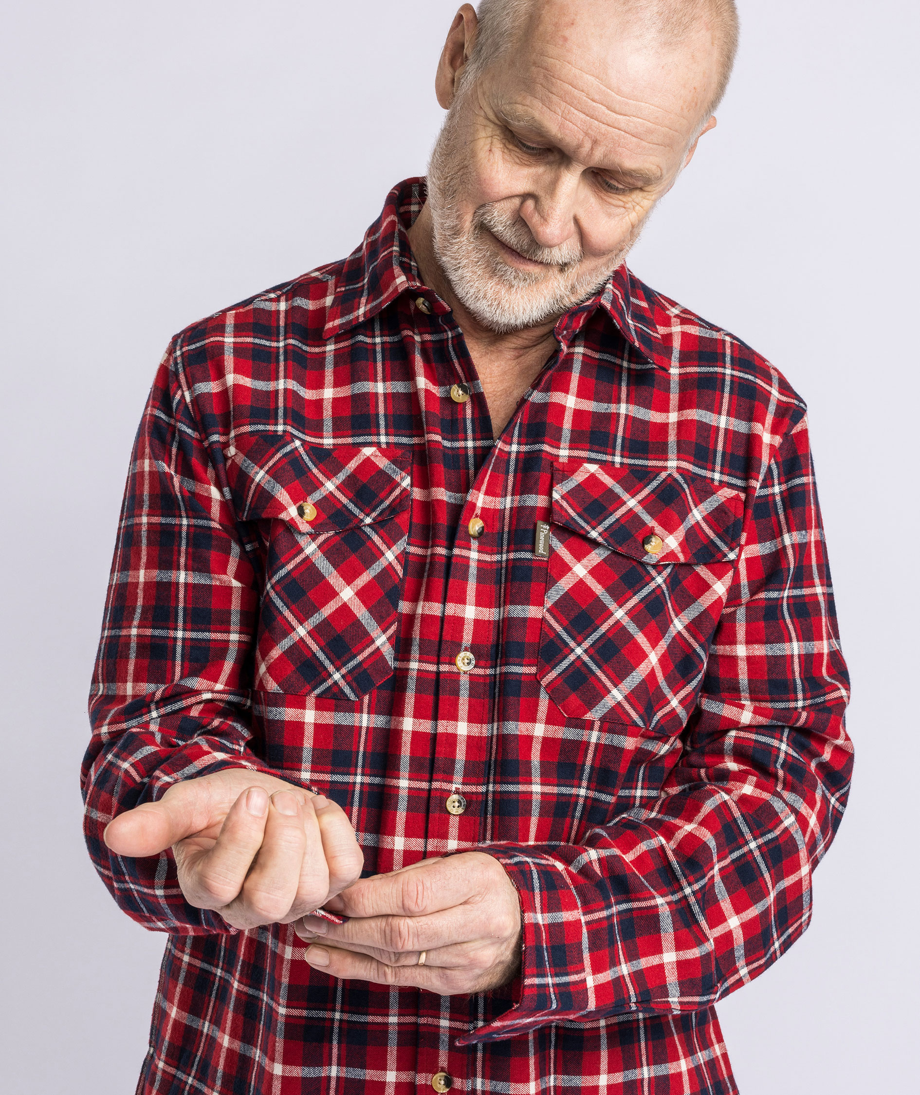 Pinewood H&auml;rjedalen regular fit flannel skovmandsskjorte, R&oslash;d/Navy, large image number 6