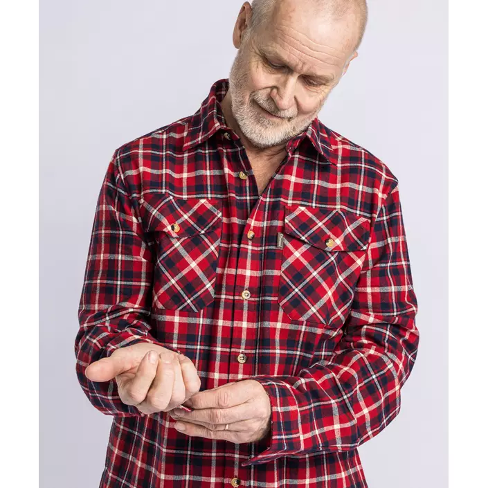 Pinewood Härjedalen regular fit flannel skovmandsskjorte, Rød/Navy, large image number 6