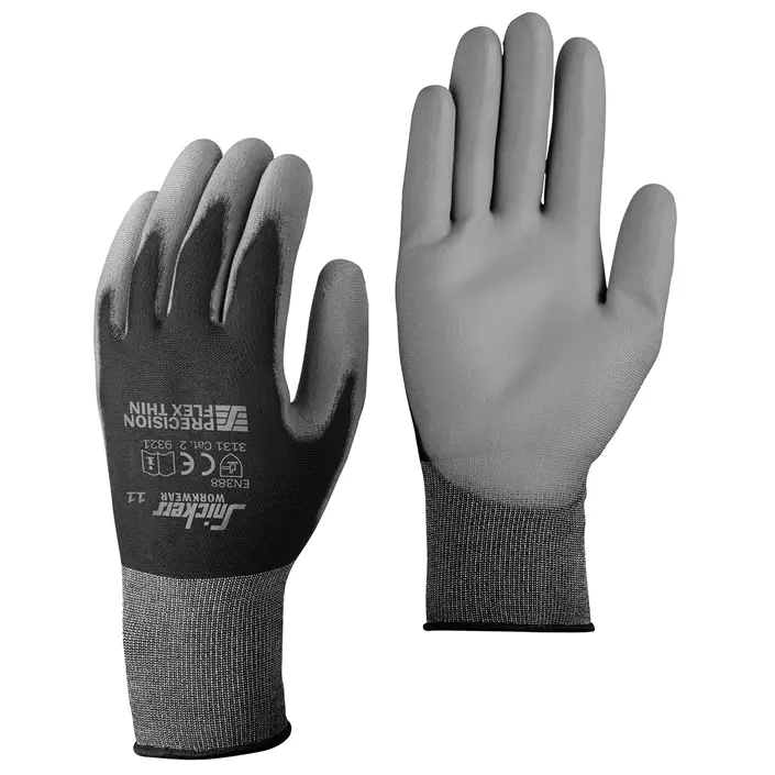 Snickers Precision Flex Light work gloves, Black/Stone Grey, large image number 0