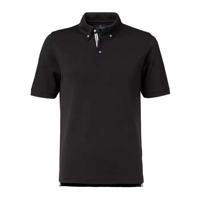 C55 Munich Sportwool button-down polo shirt, Black, large image number 0