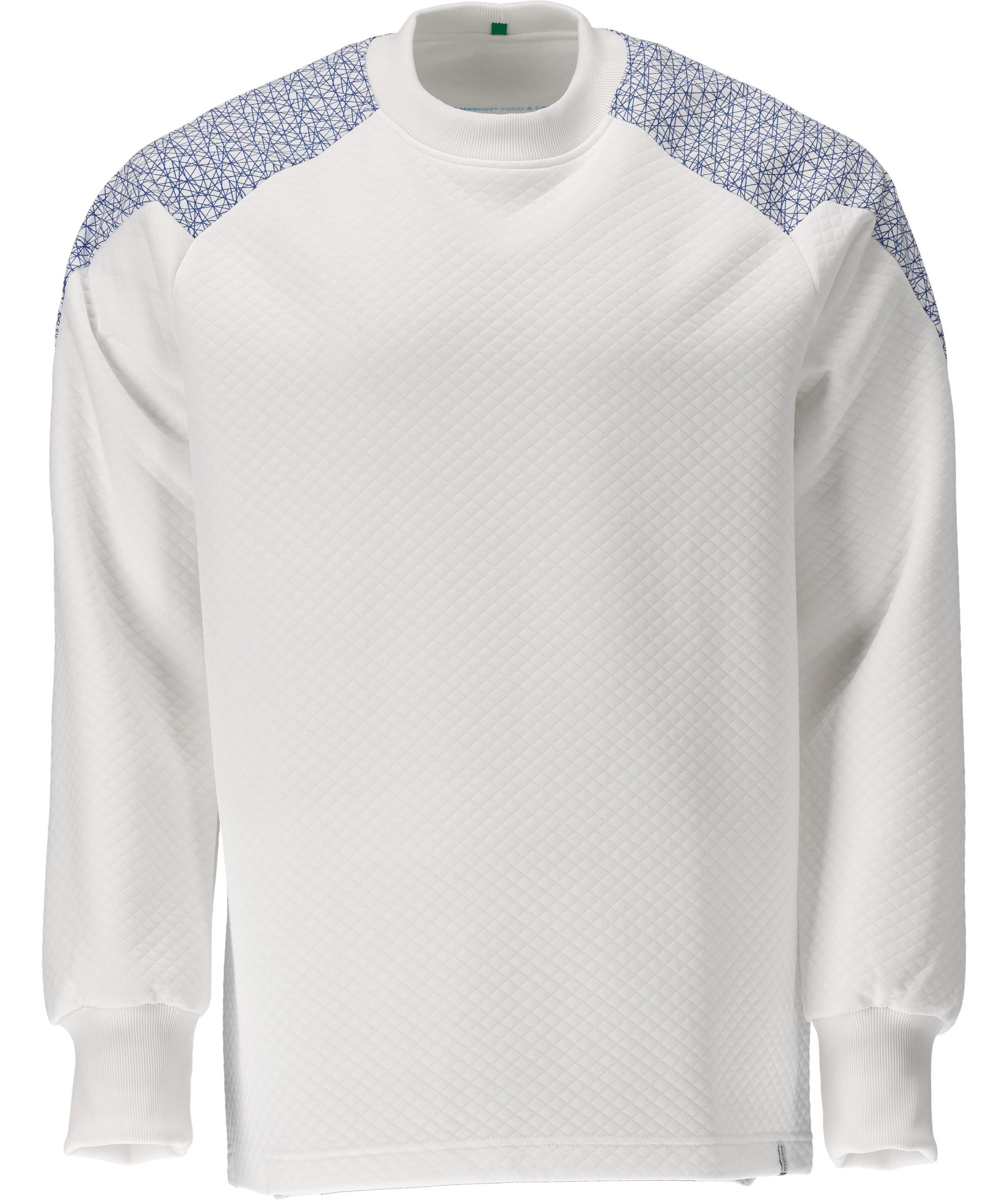 Mascot Food & Care Premium Performance HACCP-approved sweatshirt, White/Azureblue, White/Azureblue, swatch