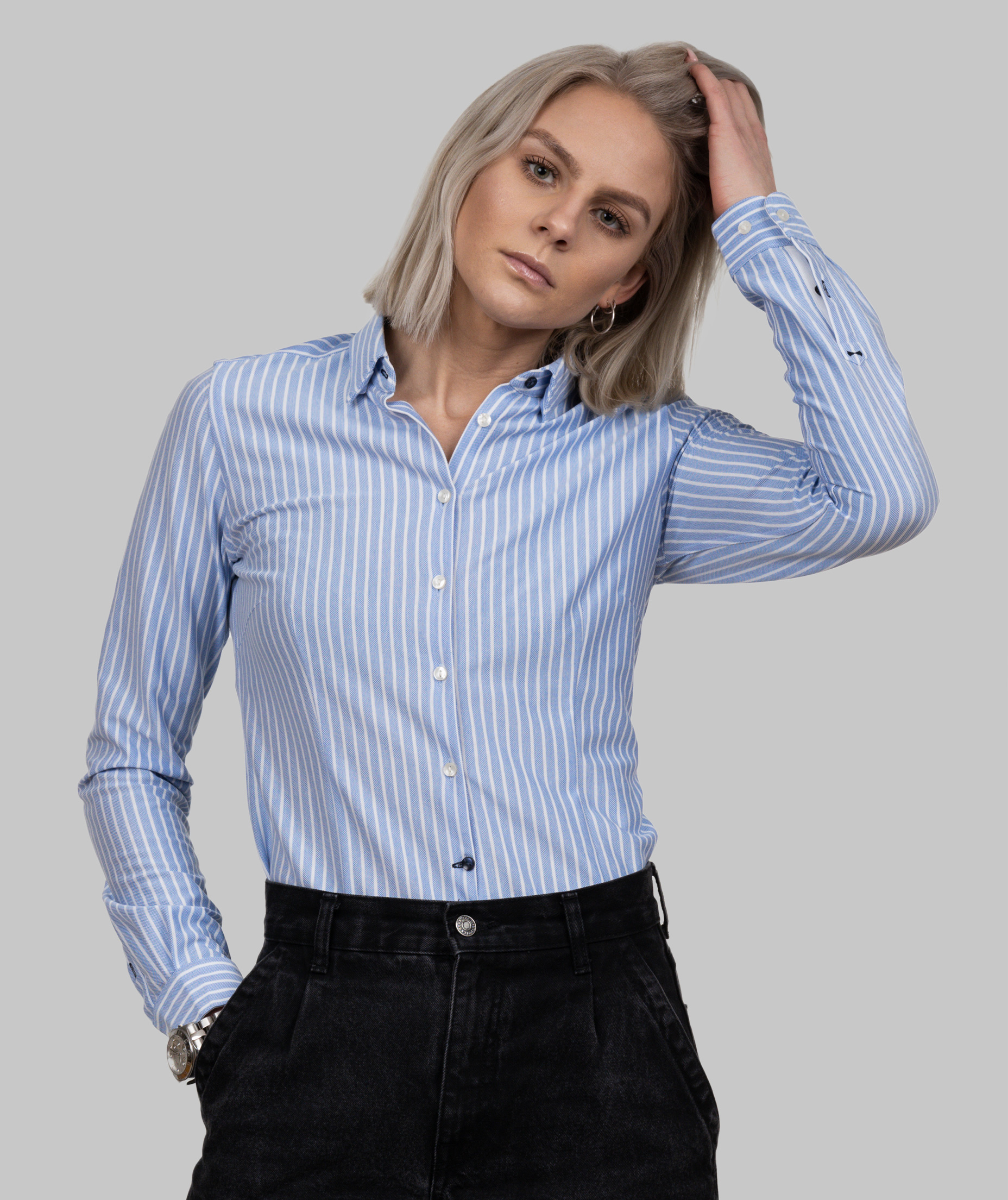 J. Harvest & Frost Indigo Bow 34 lady fit shirt