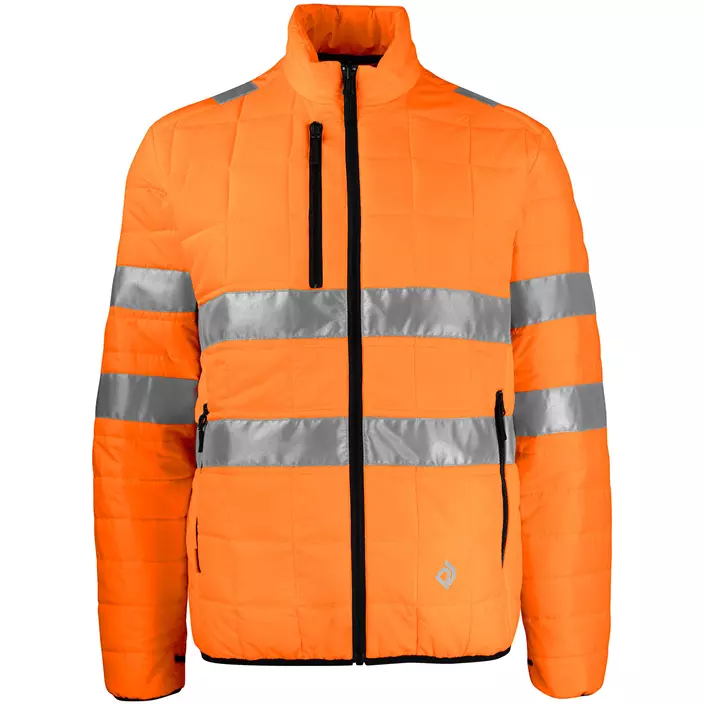 ProJob quilted work jacket 6444, Hi-Vis Orange/Black, large image number 0