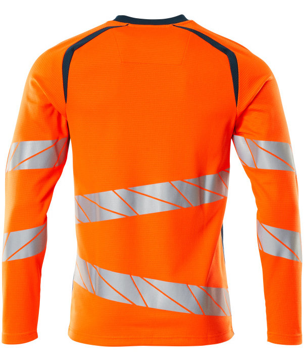 Mascot Accelerate Safe long-sleeved T-shirt, Hi-Vis Orange/Dark Petroleum, Hi-Vis Orange/Dark Petroleum, large image number 1