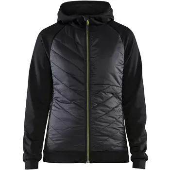 Blåkläder hybrid hoodie dam, Svart/Varselgul