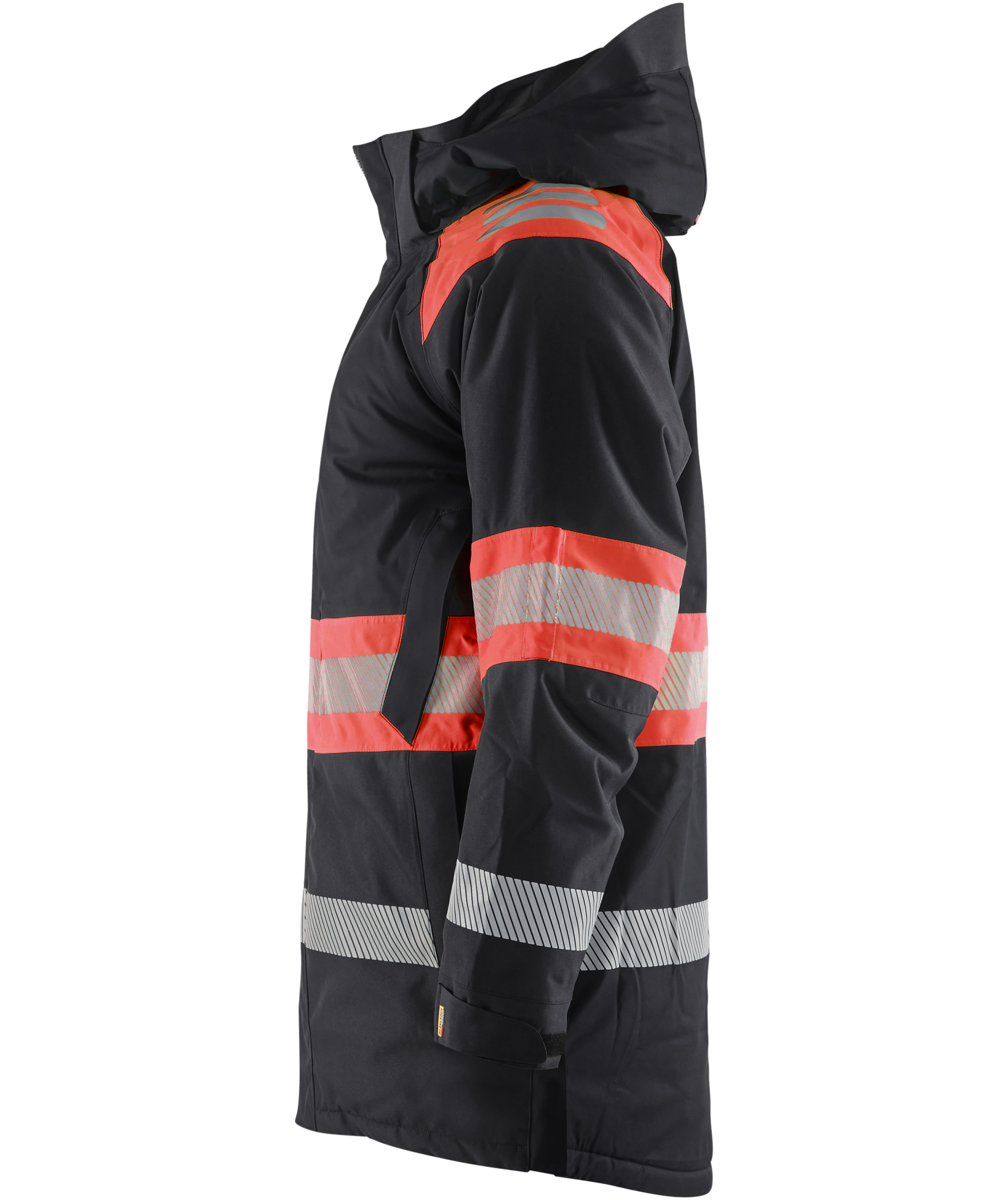 Bl&aring;kl&auml;der vinter parkas, Svart/Varselr&ouml;d, large image number 4