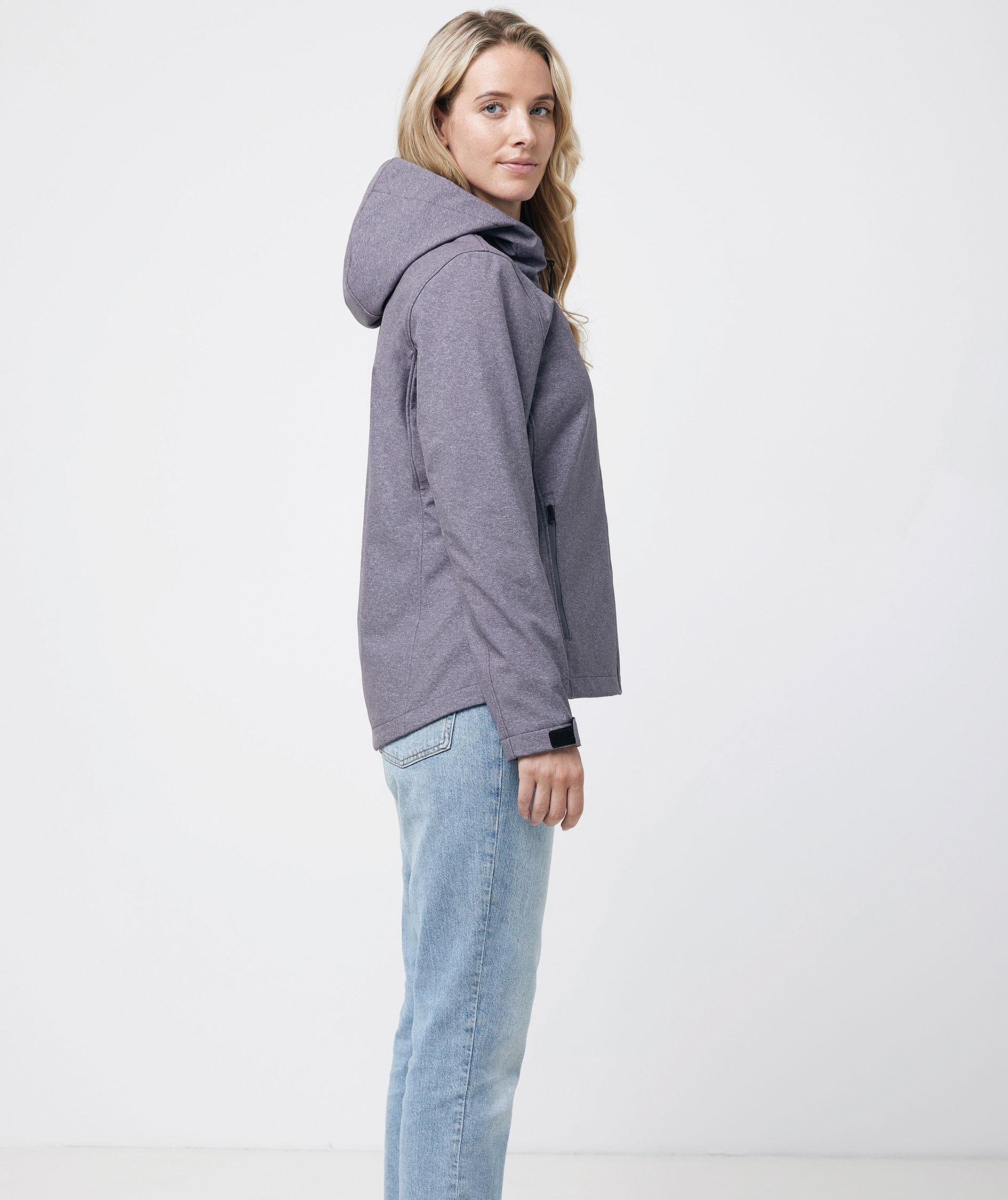 Iqoniq Makalu softshelljacka dam, Vulcano Heather Grey, large image number 4