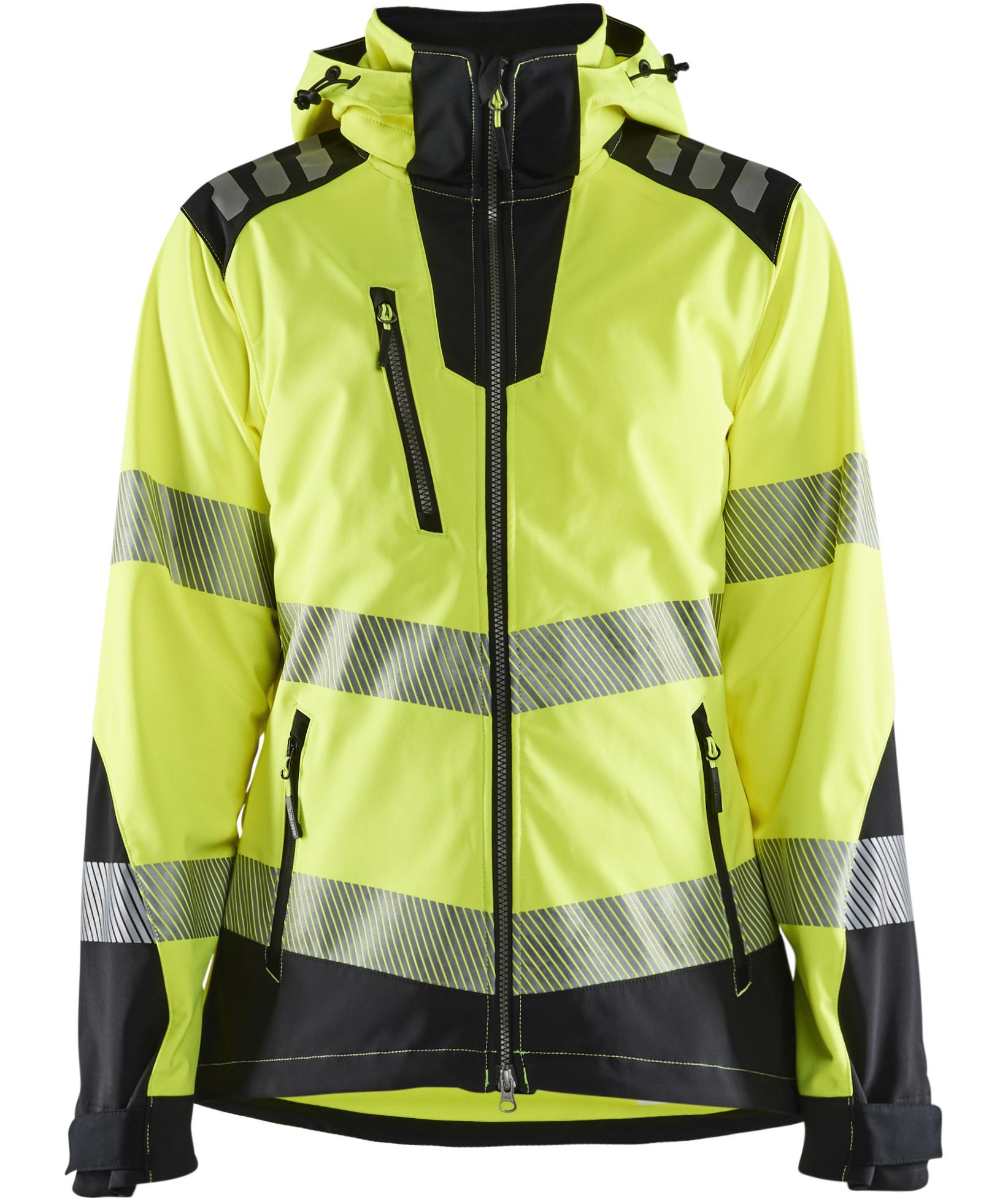 Bl&aring;kl&auml;der women's softshell jacket full stretch, Hi-vis Yellow/Black