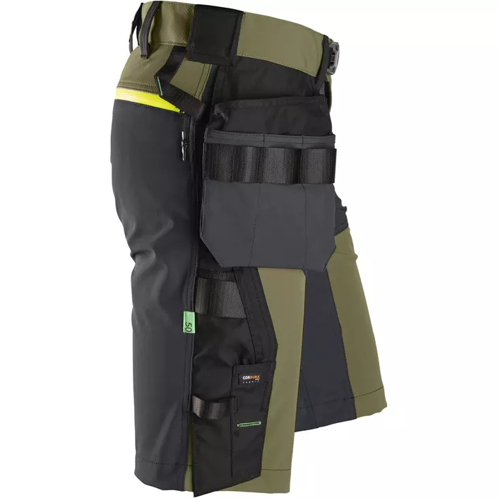 Snickers FlexiWork hantverksshorts+ 6140, Khaki Green/Steel Grey, large image number 2