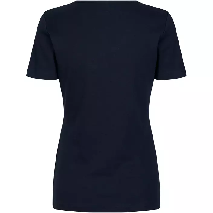 ID Interlock dame T-shirt med v-hals, Marine, large image number 1