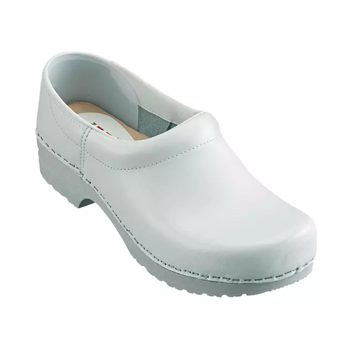 Euro-Dan PU-Wood clogs with heel cover O2, White, large image number 0