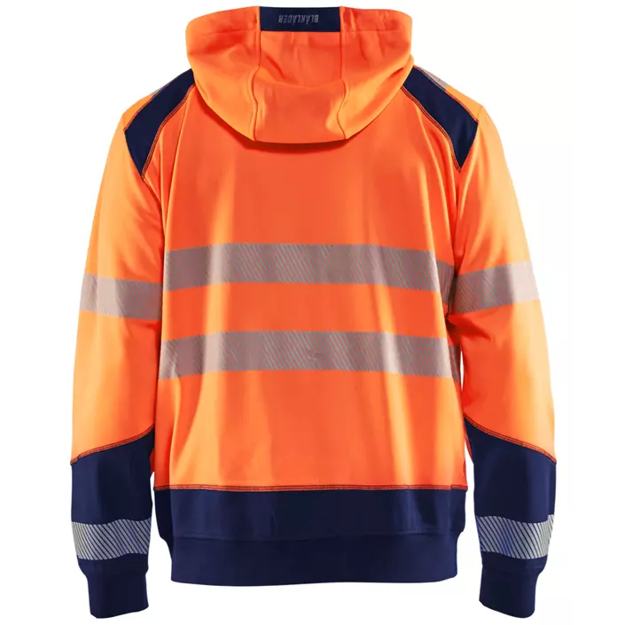 Blåkläder Kapuzensweatshirt mit Reißverschluss, Hi-Vis Orange/Marine, large image number 1