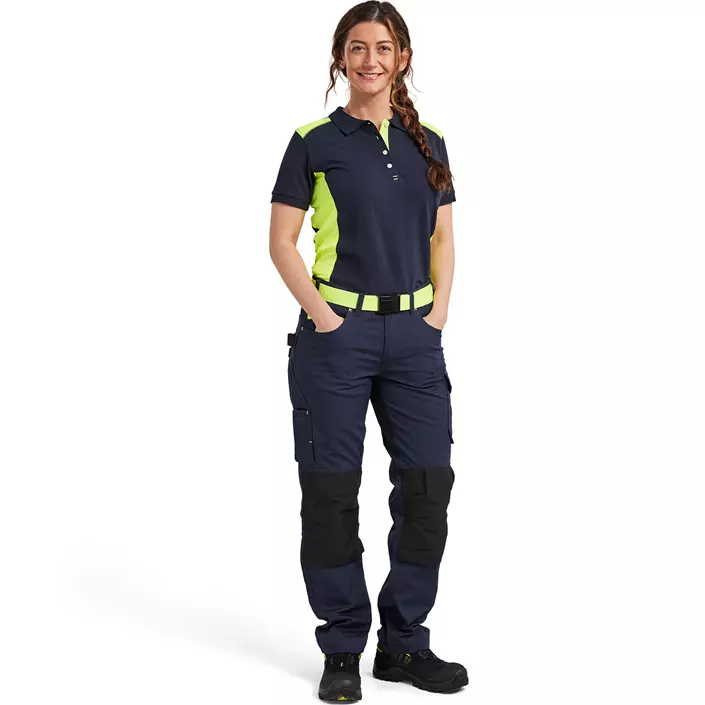 Blåkläder Unite dame arbeidsbukse, Mørk Marine/Hi-Vis Gul, large image number 1