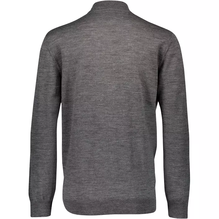 Bison stickad cardigan med merinoull, Grey Mel, large image number 1