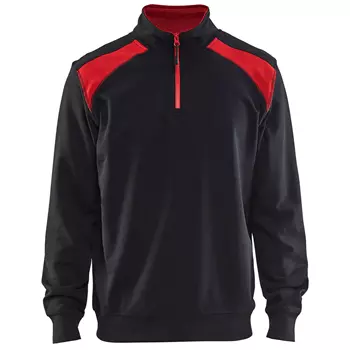 Blåkläder Unite Half-Zip sweatshirt, Svart/Rød