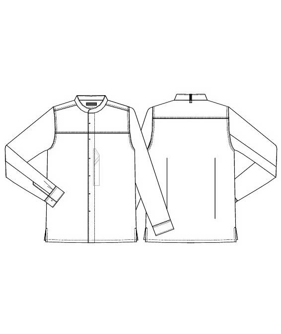 Kentaur modern fit kock-/service skjorta, Oceanbl&aring;, large image number 3