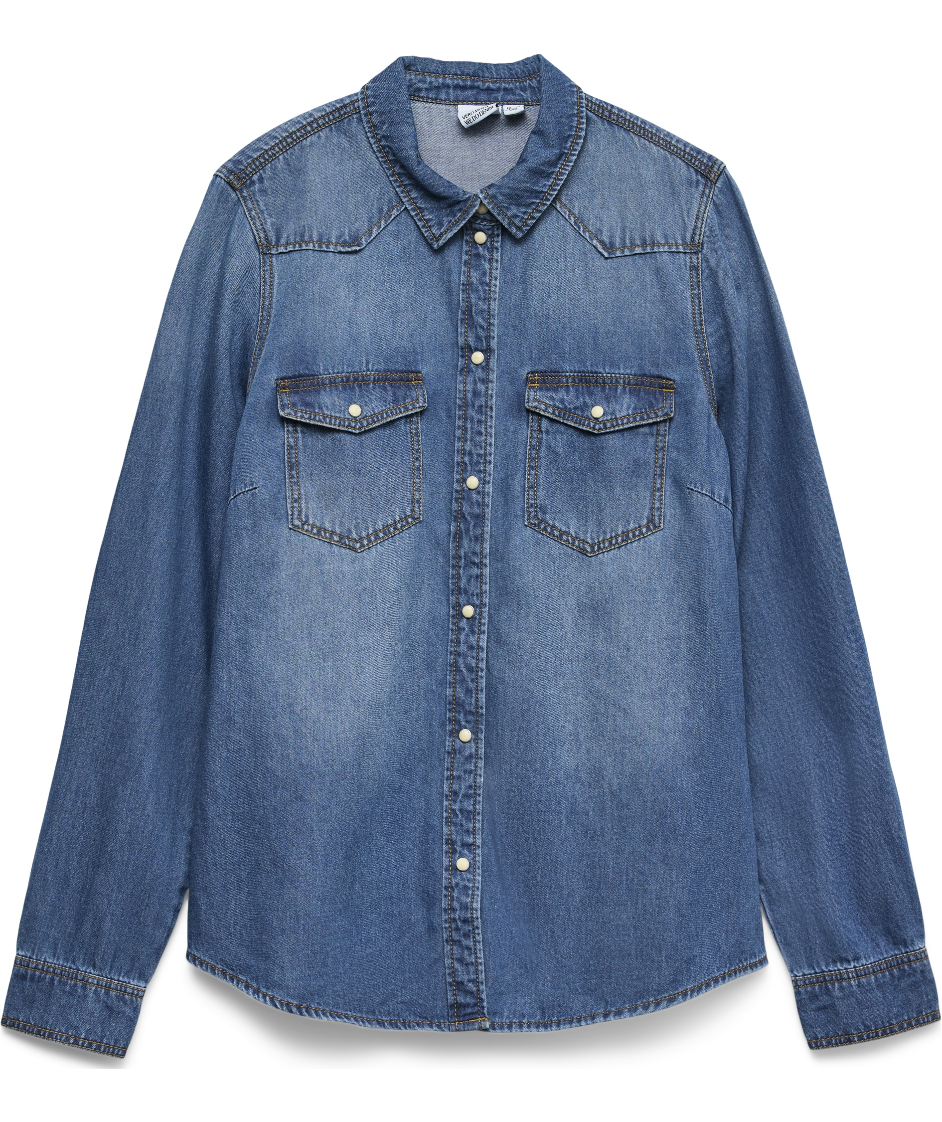Vero Moda VMMARIA women's denim shirt, Medium Blue Denim