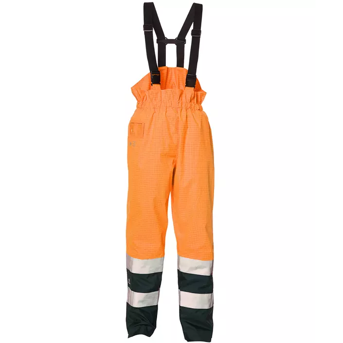 Elka Securetech Multinorm bib and brace trousers, Hi-vis Orange/Marine, large image number 0