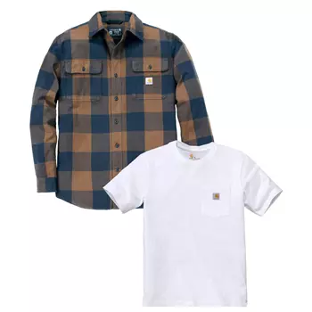 Carhartt flanellskjorta og T-shirt
