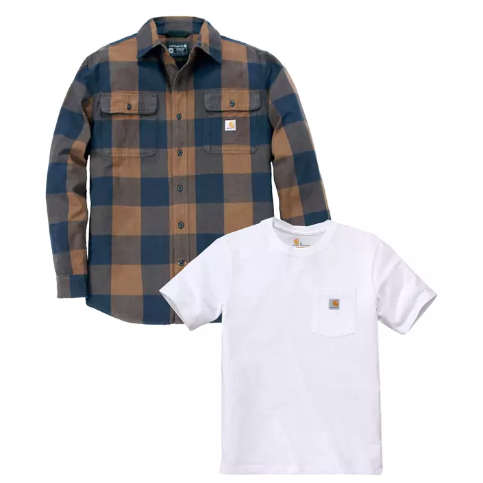Carhartt flanellskjorta og T-shirt, , large image number 0
