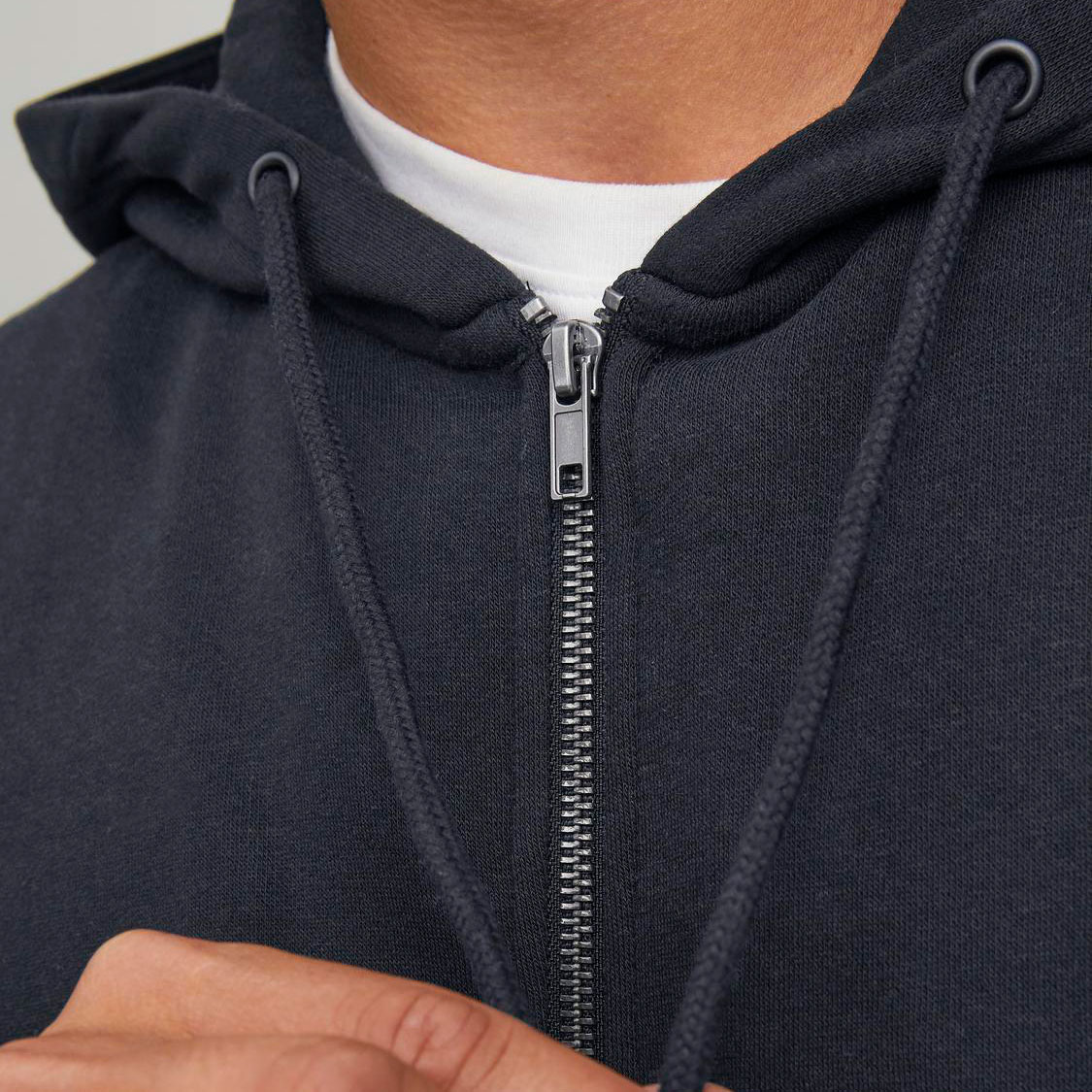 Jack & Jones JJEBRADLEY hoodie med dragkedja, Black, large image number 7