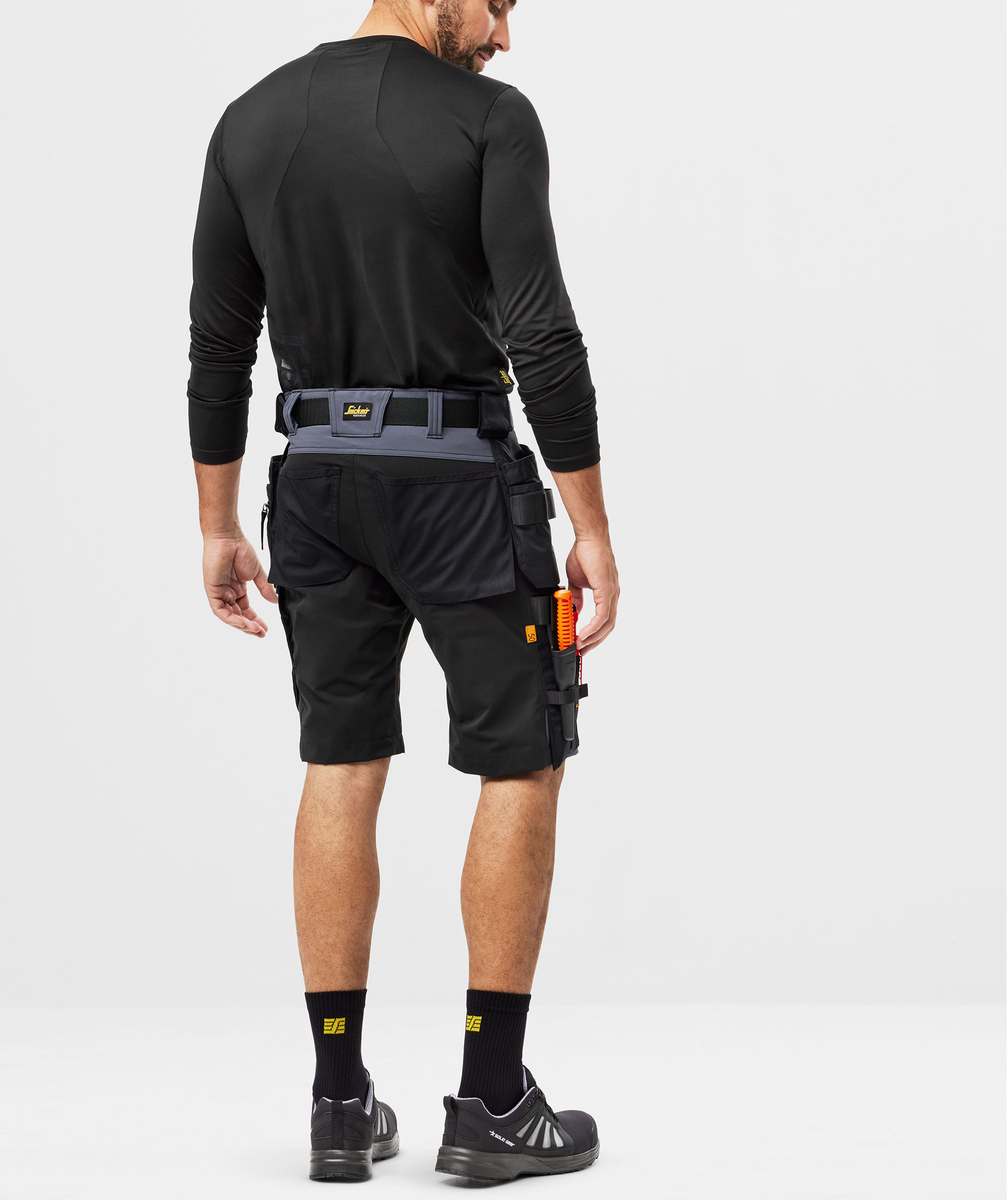 Snickers AllroundWork craftsman shorts 6175 full stretch, Steel Grey/Black, large image number 3