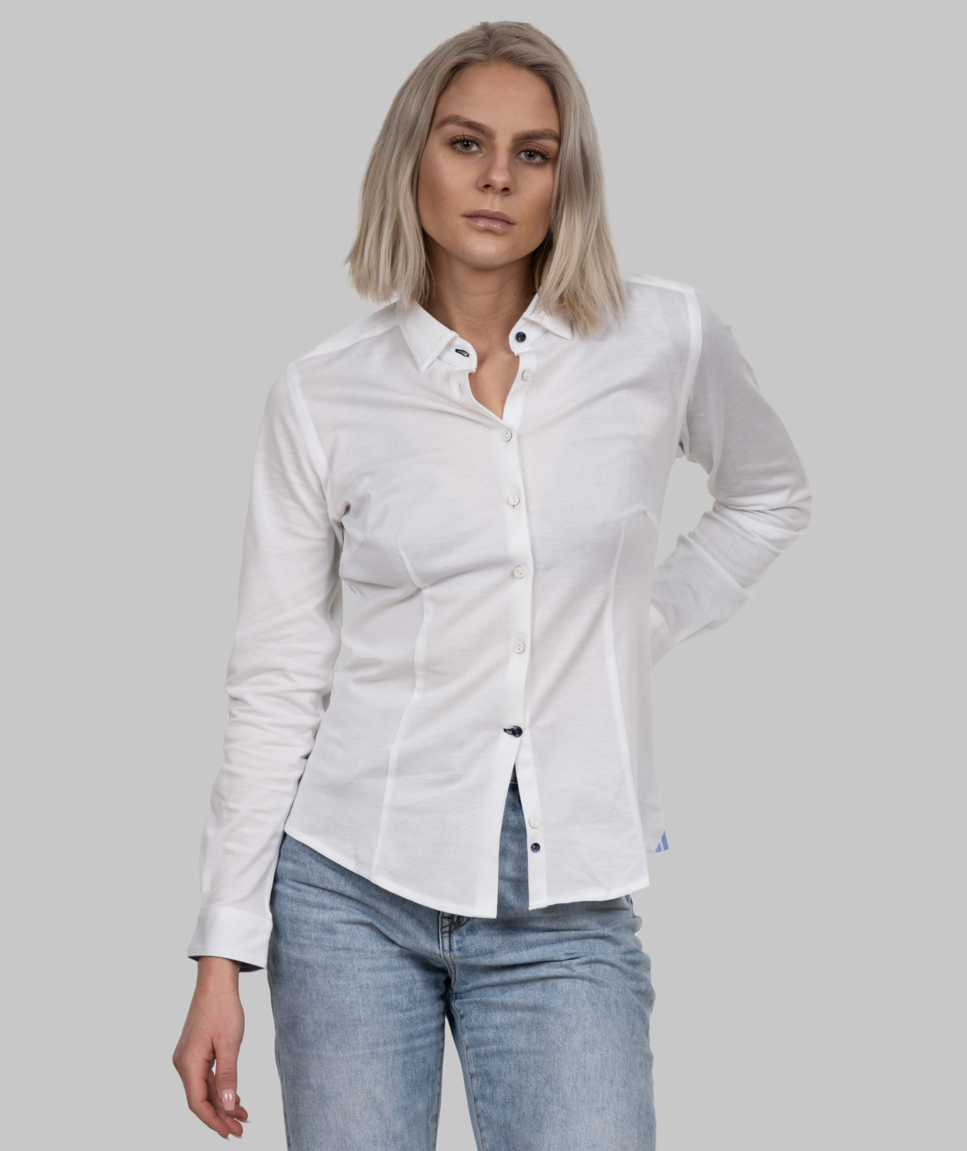 J. Harvest & Frost Indigo Bow 34 lady fit Hemd, Wei&szlig;, large image number 1