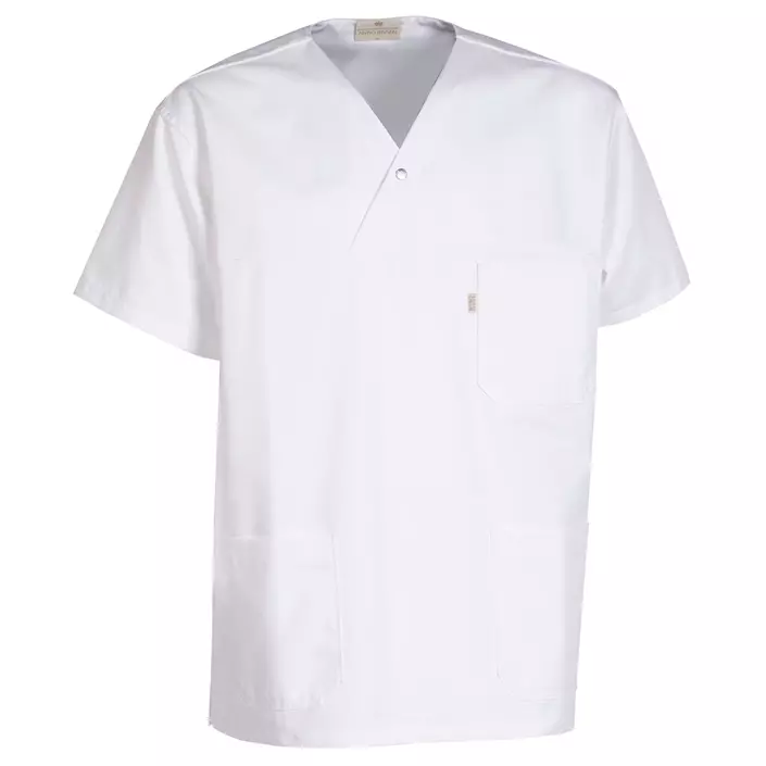 Nybo Workwear Basic Care unisex busseronne med V-hals, Hvid, large image number 0