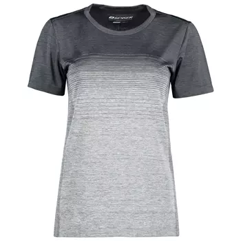 GEYSER seamless stribet dame T-shirt, Anthracite melange