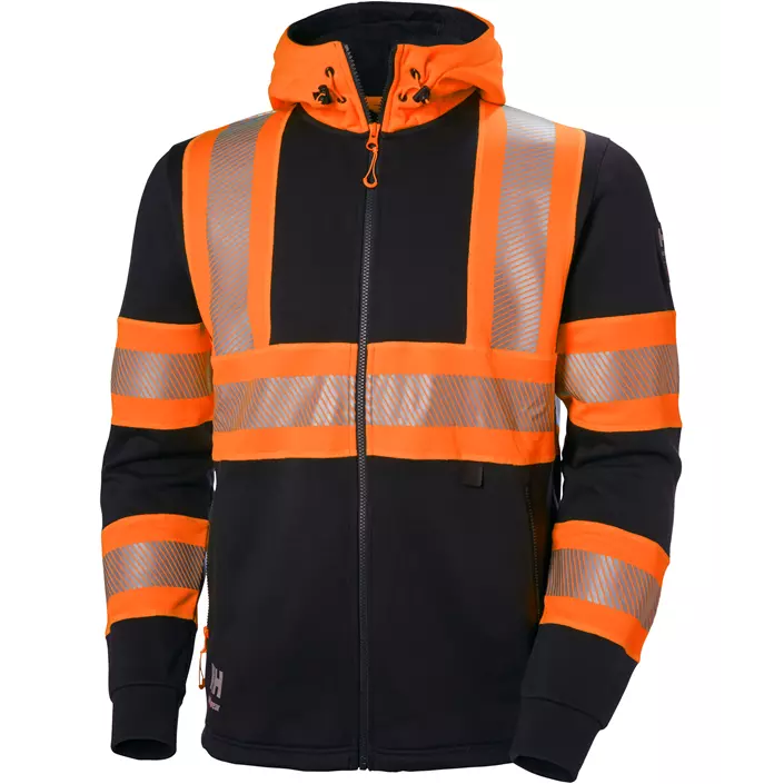 Helly Hansen ICU hoodie with zipper, Hi-vis Orange/Ebony, large image number 0