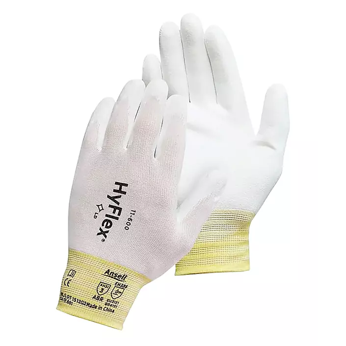 Ansell Hyflex 11-600 work gloves, White/Yellow, White/Yellow, large image number 0