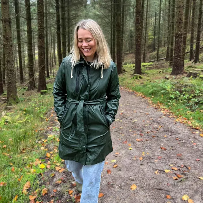 ELKA Recycled PU dame regnfrakke, Oliven, large image number 1