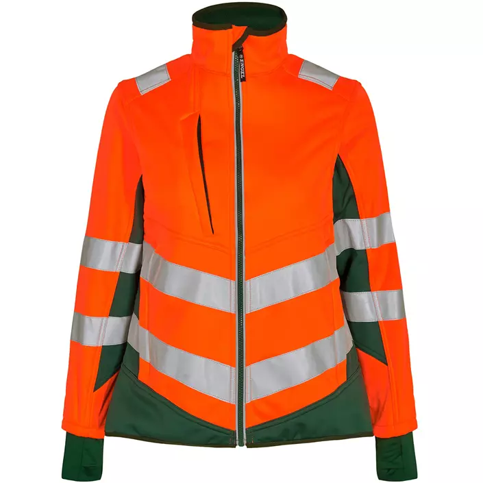 Engel Safety women's softshell jacket, Hi-vis Orange/Green, large image number 0