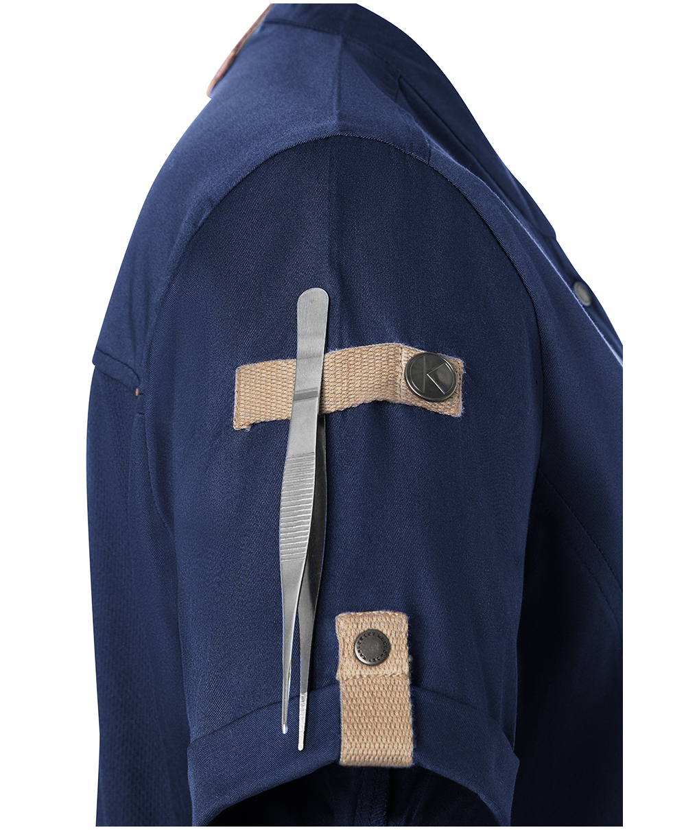 Karlowsky Green-Generation short sleeved chefs jacket, Steel Blue, large image number 7