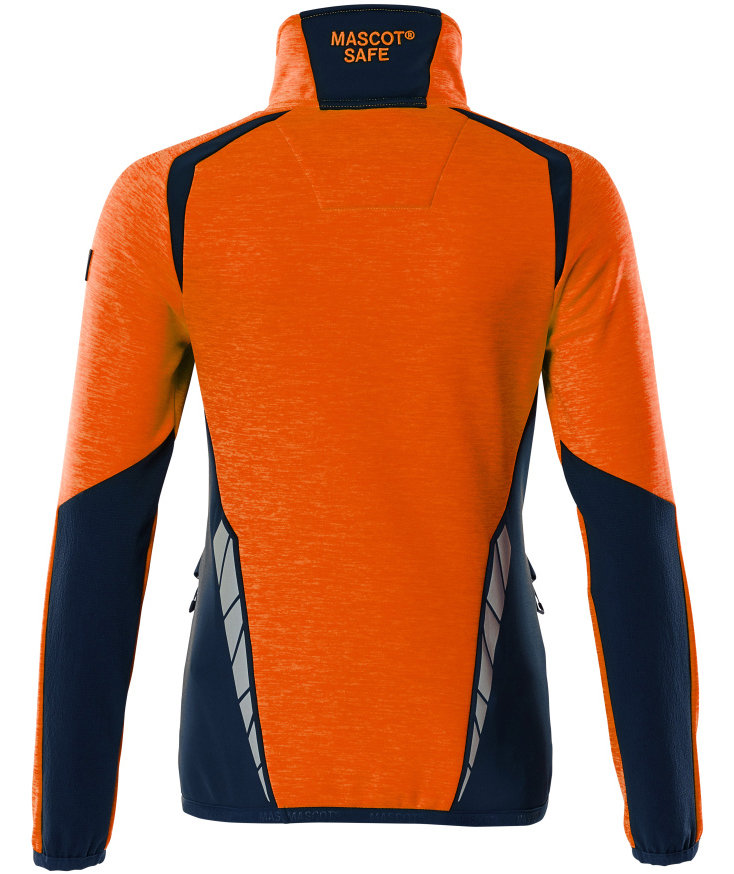 Mascot Accelerate Safe women's fleece sweater, Hi-Vis Orange/Dark Marine, large image number 1