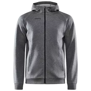 Craft Core Soul Full Zip hoodie med blixtlås, Dark Grey Melange