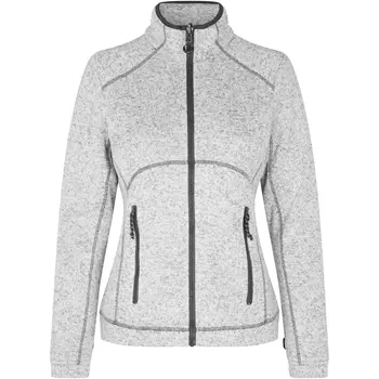 ID Zip'n'mix Melange women's knitted fleece cadigan, Grey Melange