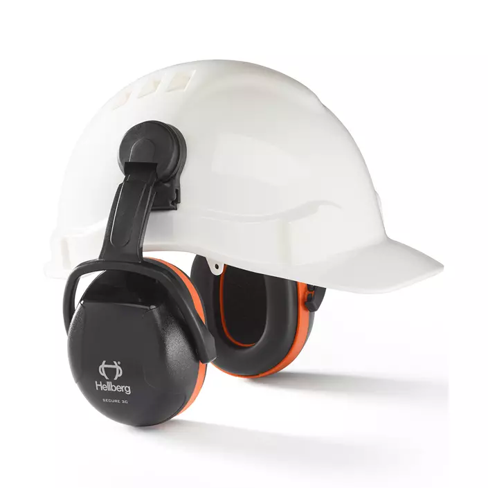 Hellberg Secure 3 helmet mounted ear defenders, Black/Red, Black/Red, large image number 1