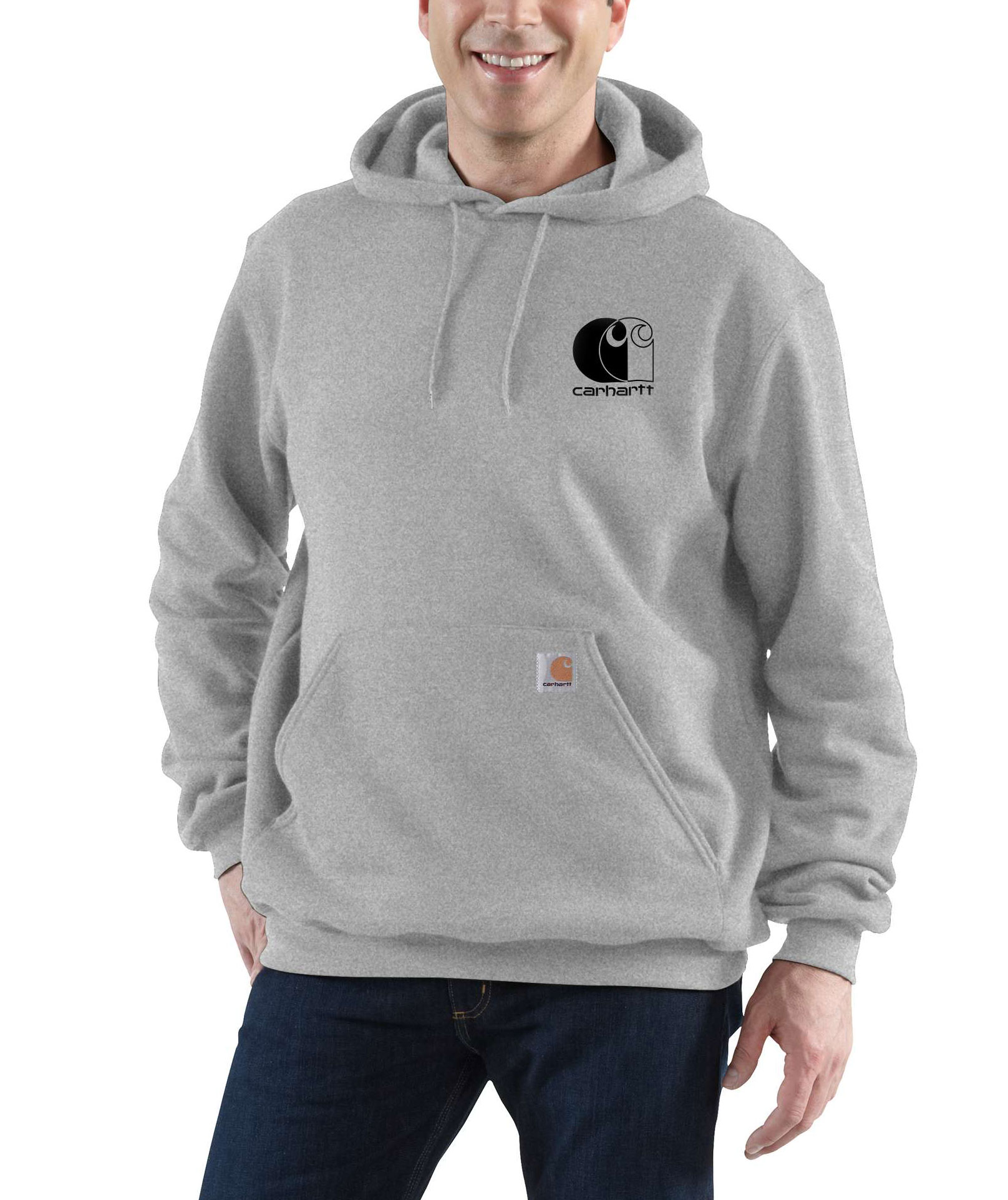 Carhartt Signature logo hoodie, Asphalt Heather, large image number 1