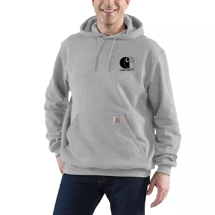 Carhartt Signature logo Hoodie, Asphalt  Heather, large image number 1