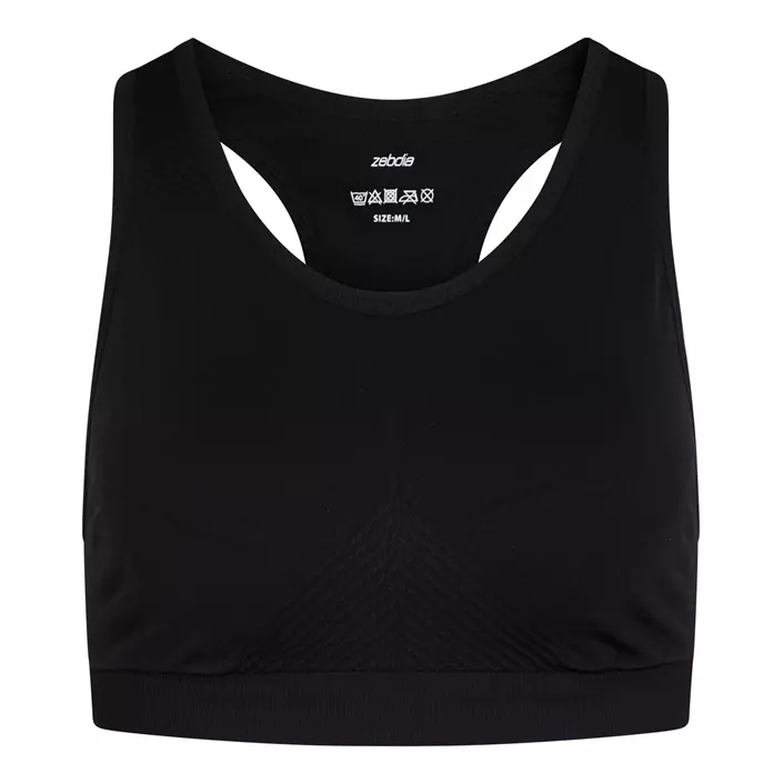 Zebdia Seamless women´s sports bra, Black, large image number 0
