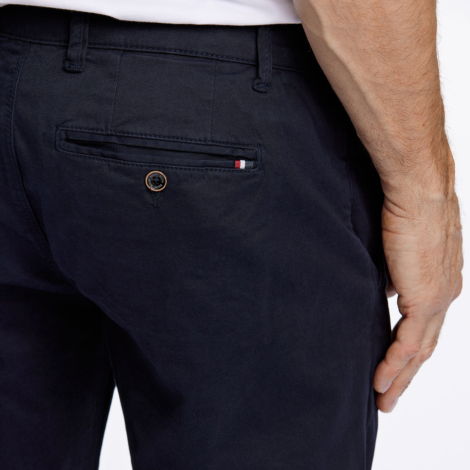 Bison Superflex Cashmere Touch chinos, DK Navy, large image number 3