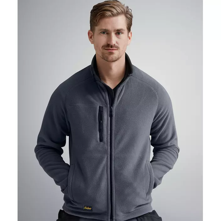 Snickers AllroundWork fleece jacket 8022, Steel Grey/Black, large image number 1